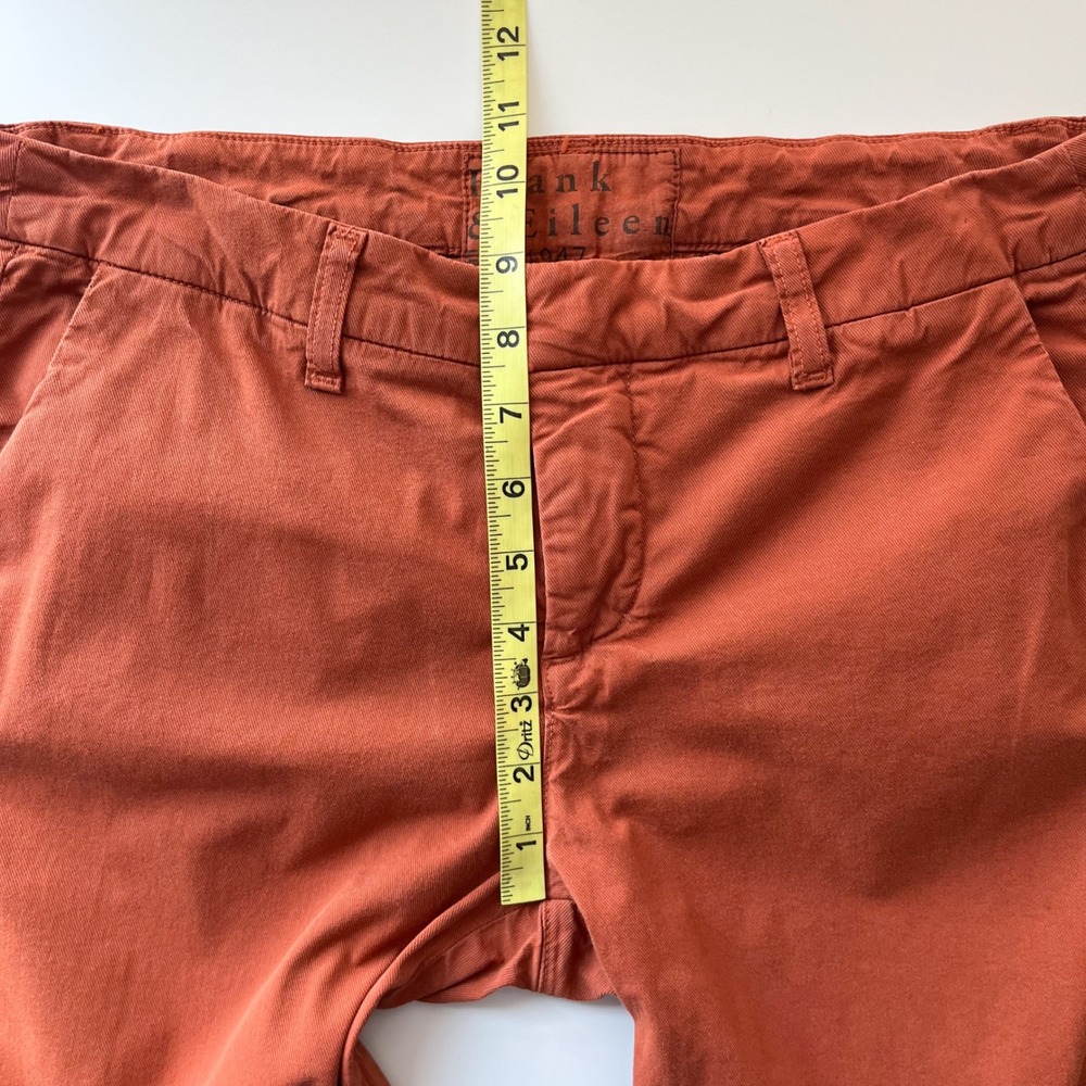 Frank & Eileen Wicklow Chino Crop Pants Raw Hem Womens 6 Rust - Picture 9 of 12